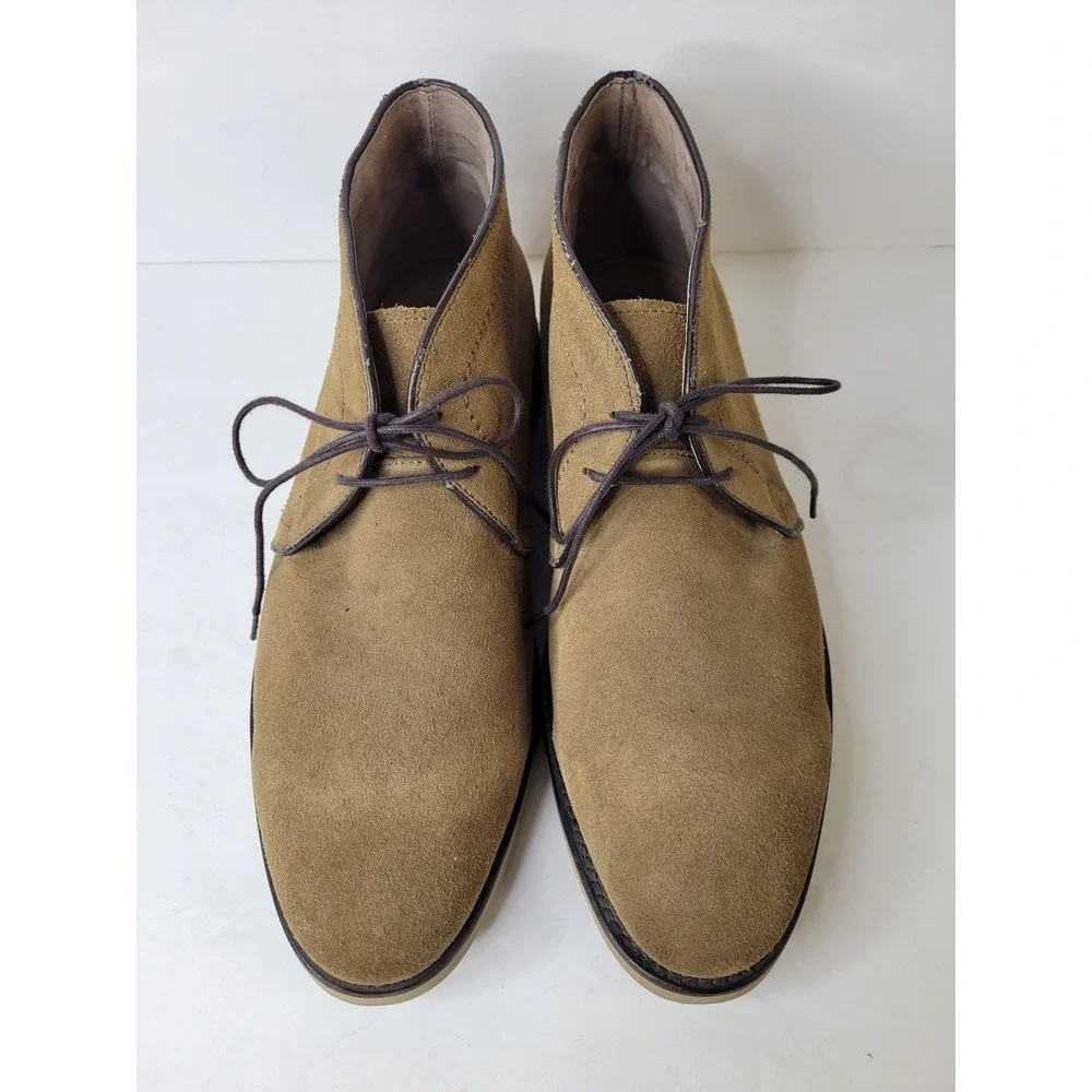 Joseph Abboud Mens Tan Brown Genuine Italian Suede Chukka Desert Boots Sz. 9.5
